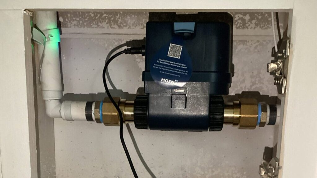 Flo by Moen Inside Install e1743170866985 - Water damage can sneak up on you. One small leak behind a wall or under a floor can lead to serious repairs—not to mention mold, wood rot, and sky-high water bills. It's no surprise homeowners are looking for smarter ways to stay ahead of it. One of the most reliable solutions we recommend is an automatic emergency shutoff device.